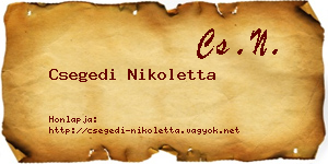 Csegedi Nikoletta névjegykártya